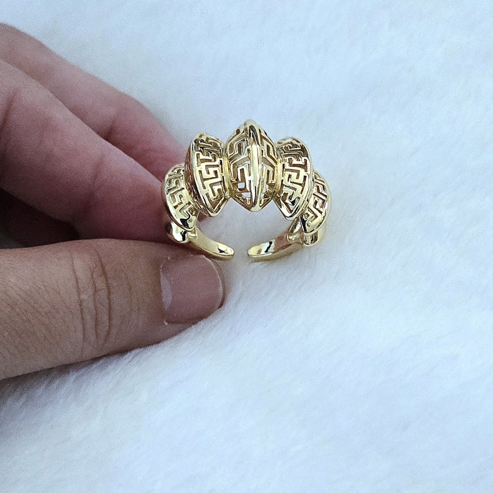 Eye👁 Candy🍭 Septet (7) Ridge Greek🇬🇷 Key🔑 Statement Ring💍 - NWT
